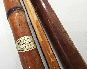 Vintage Lew's Cane Fishing Pole: 14 ft, 3-Piece, Kyushu Japan Vintage Lew's Cane Fishing Pole: 14 ft, 3-Piece, Kyushu Japan