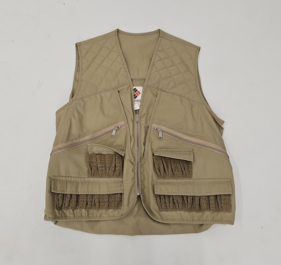 Columbia Vintage Fishing Vest Men's XL Brown Cotton G… - Gem