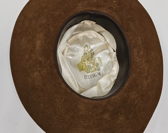 Chapeau Cowboy Stetson 4X Castor Vintage - Taille 6 5/8 - Marron - Femme