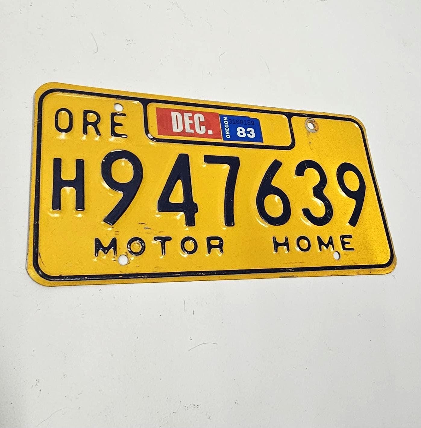 Vintage 1980's Oregon License Plate – Motor Home - Etsy