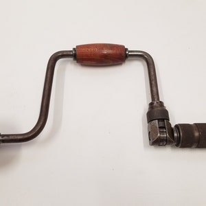 Vintage Hand Brace Drill Auger Carpenter Drill Primitive Drill Woodworking