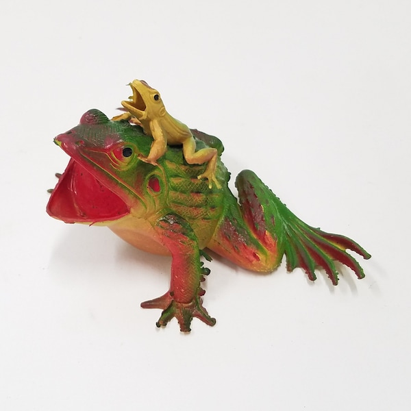 Vintage Rubber Double Frog Squeeky Toy Made in Hong Kong