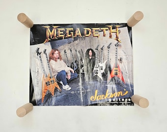 Signed 1998 Megadeth Jackson Guitars Poster: Dave Mustaine