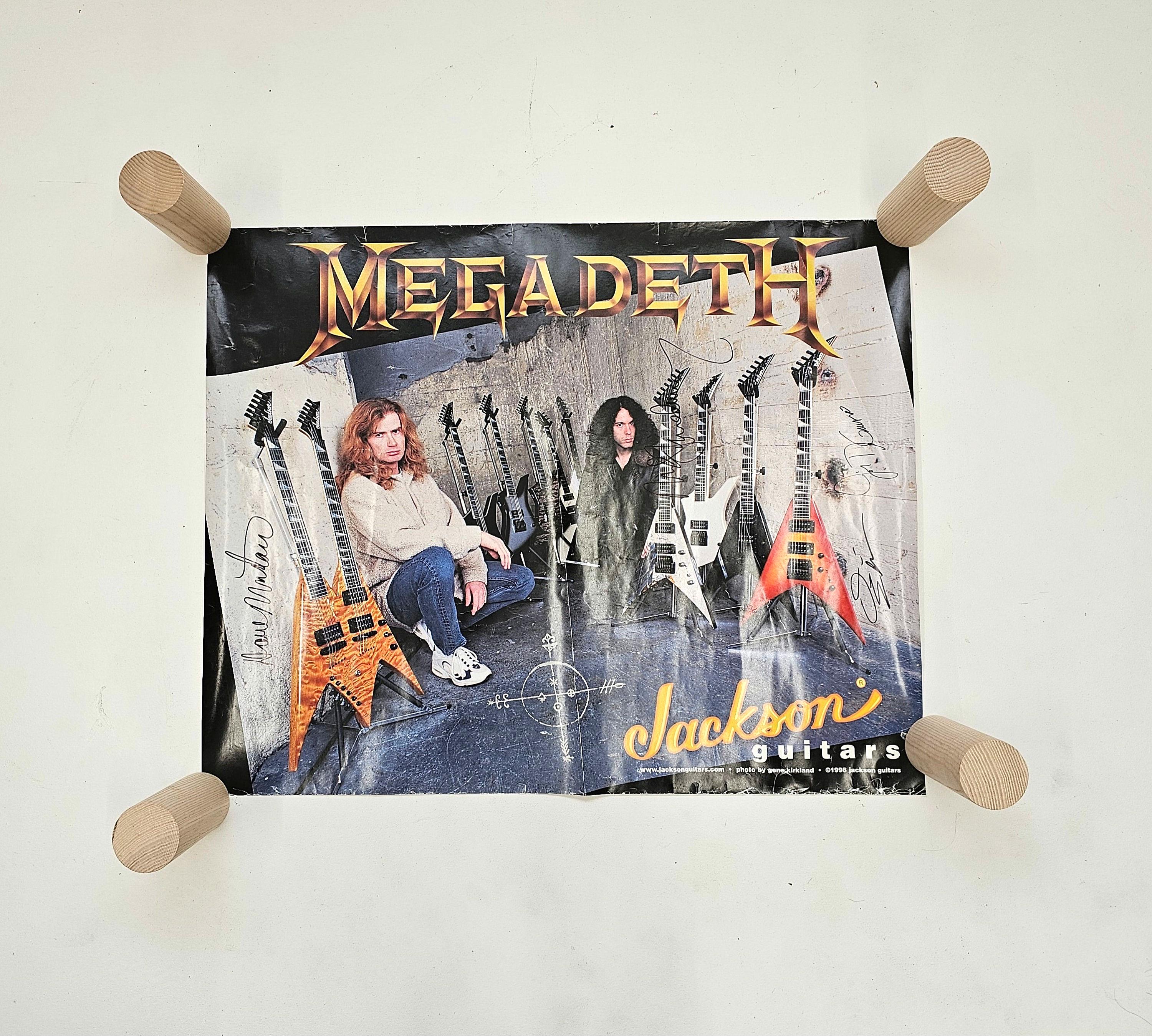 Signed 1998 Megadeth Jackson Guitars Poster: Dave Mustaine