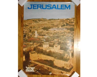 Original Vintage 1970’s Jerusalem Israel Studio Papo David Rubinger Travel Poster