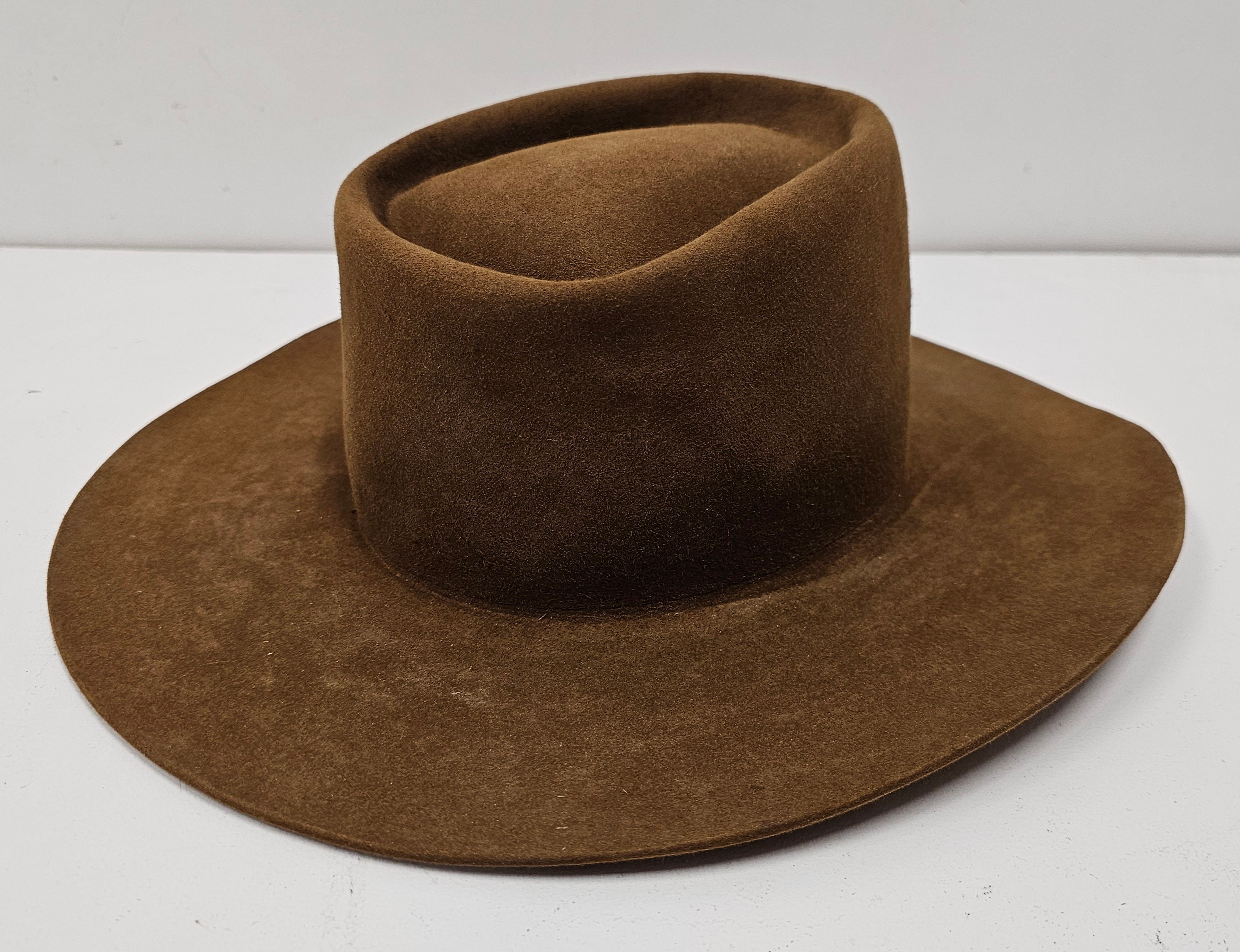 帽子 50s Vintage Stetson 3X BEAVER 3/8 59cm Vintage Stetson 3X Beaver Cowboy Hat - Brown Felt, Size 6-5