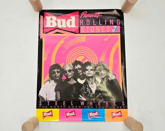 Rolling Stones Budweiser Steel Wheels North American Tour Poster