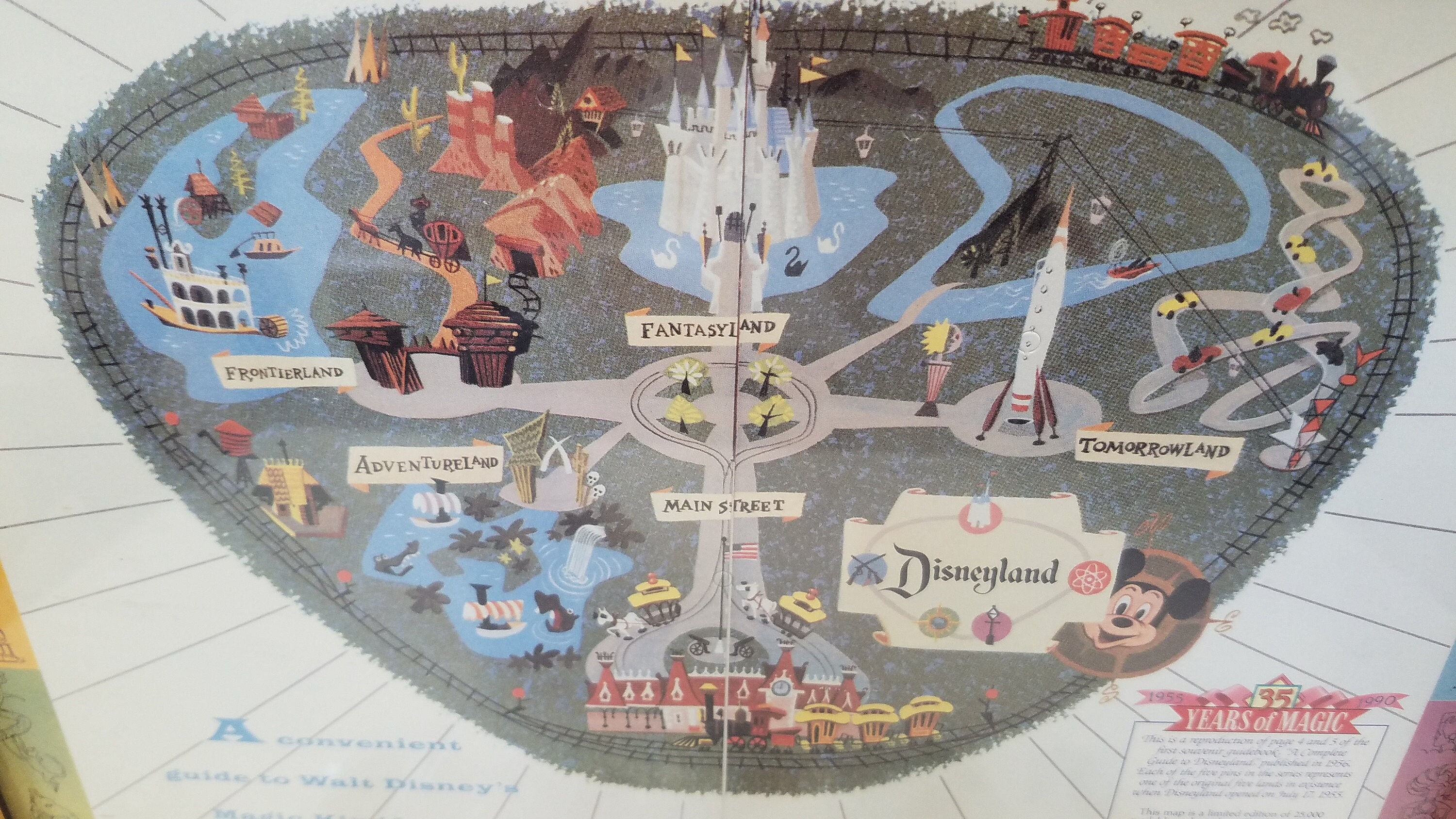 Vintage 1990 Limited Edition 1956 Disneyland Map With Pinbacks of 