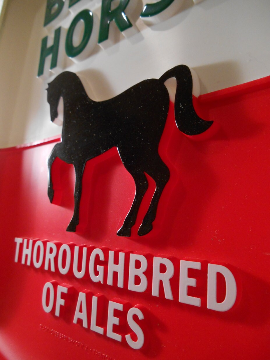 Vintage Black Horse Brewery 'thoroughbred of Ales' Plastic Relief