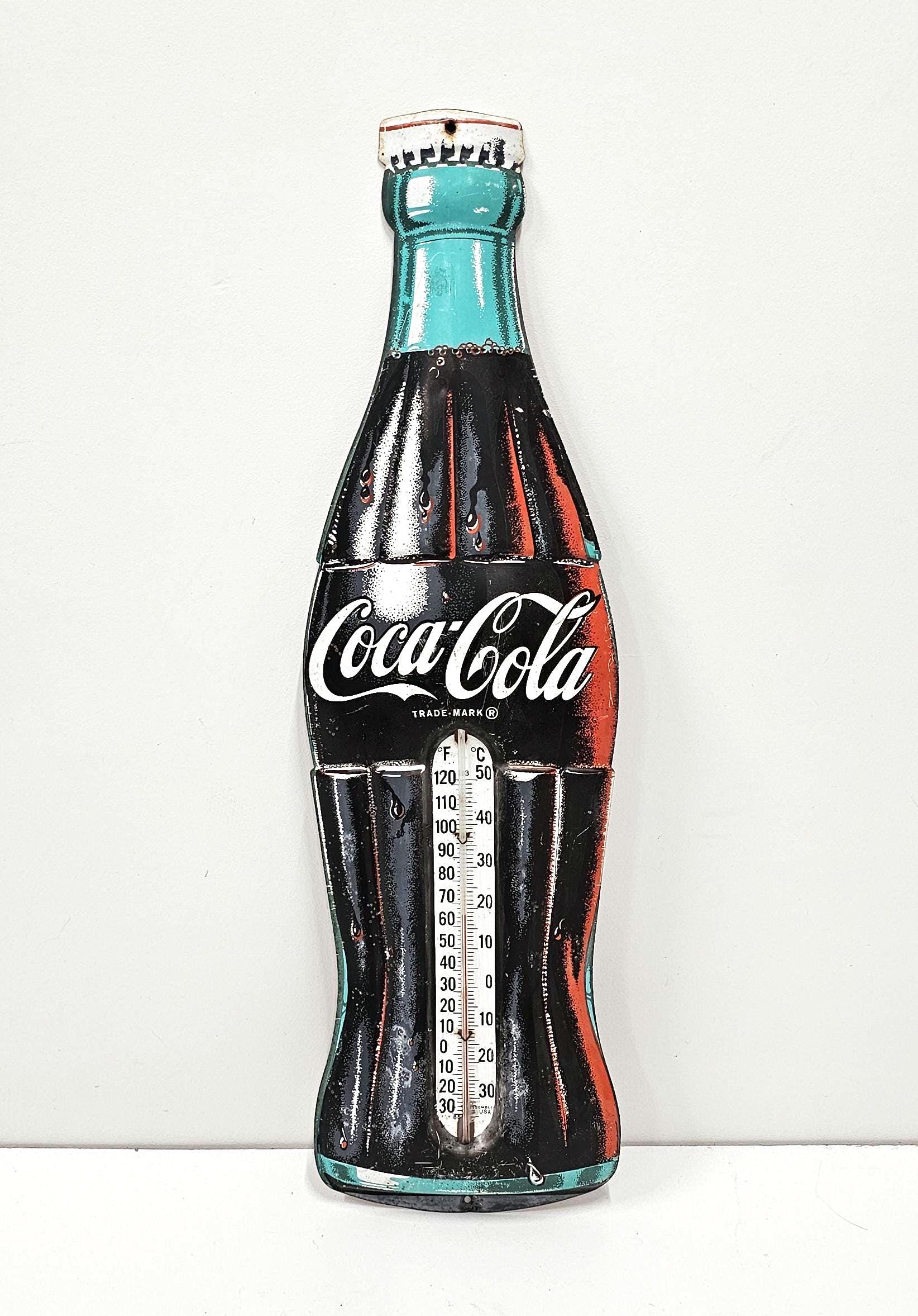 Vintage Metal Coca-cola Bottle Coke Thermometer LARGE Sign - Etsy