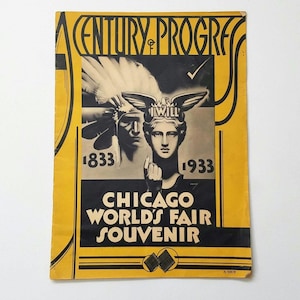 Vintage 1933 Chicago World&#39;s Fair Souvenir Pamphlet Booklet A Century of Progress God of Mercury