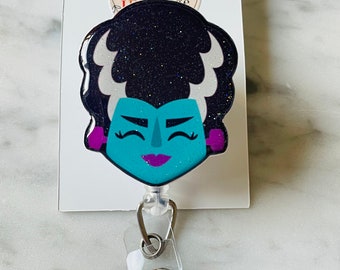 The Bride of Frankenstein ID Badge Reel.  Halloween Bride ID Reel