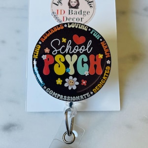 Bobine de badge d&#39;identification de psychologue scolaire. Bobine d&#39;identification School Therapy.  Bobine de badge de thérapie
