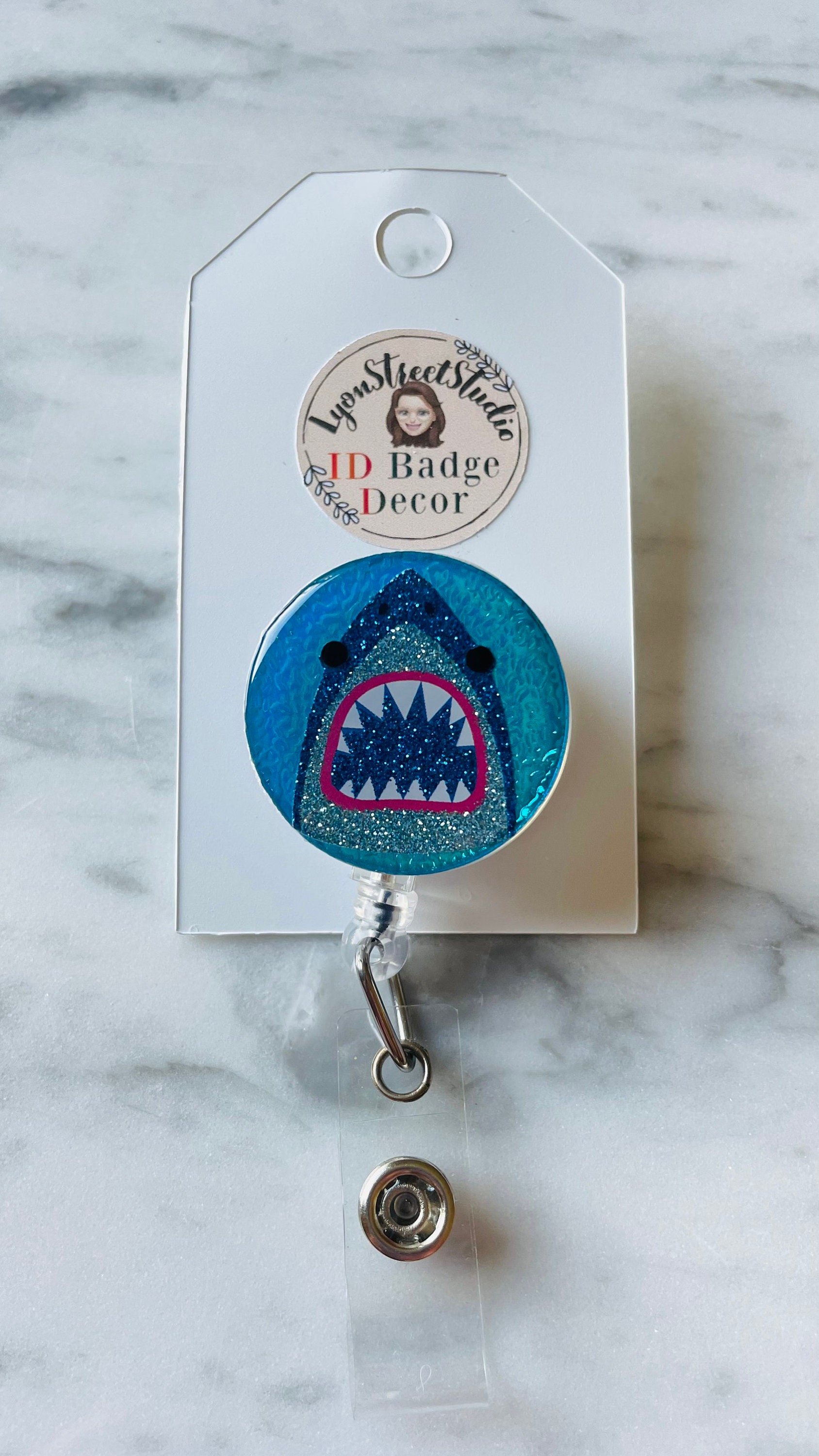 Shark ID Badge Reel. Shark Week ID Badge Holder.