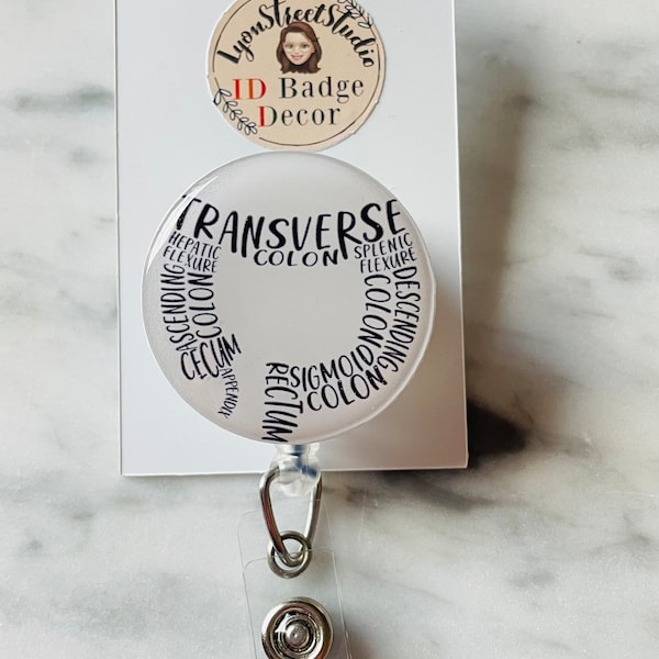 ID-badgehaspel colonanatomie: medische intrekbare badge