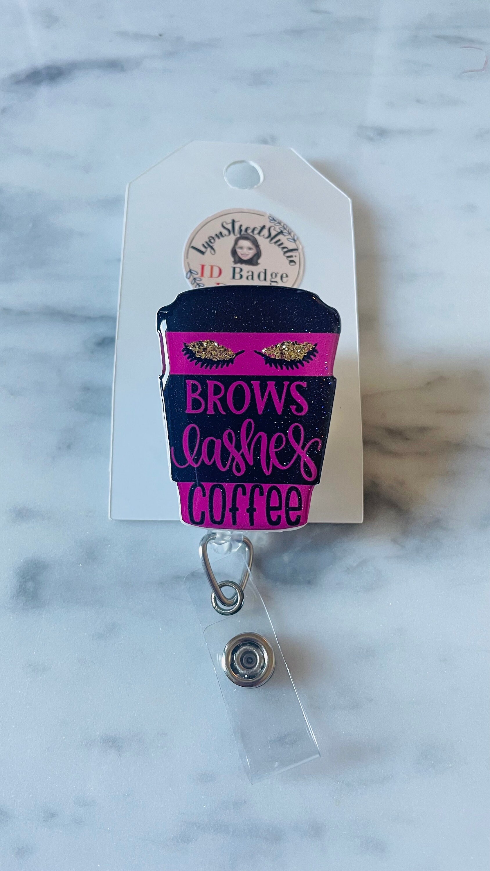 Coffee ID badge reel funny badge perfect for doctors nurses housekeeping  coffee iv bag