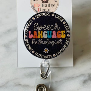 Bobine d&#39;insigne d&#39;orthophoniste. Bobine d&#39;identification d&#39;orthophonie.  Bobine de badge SLP