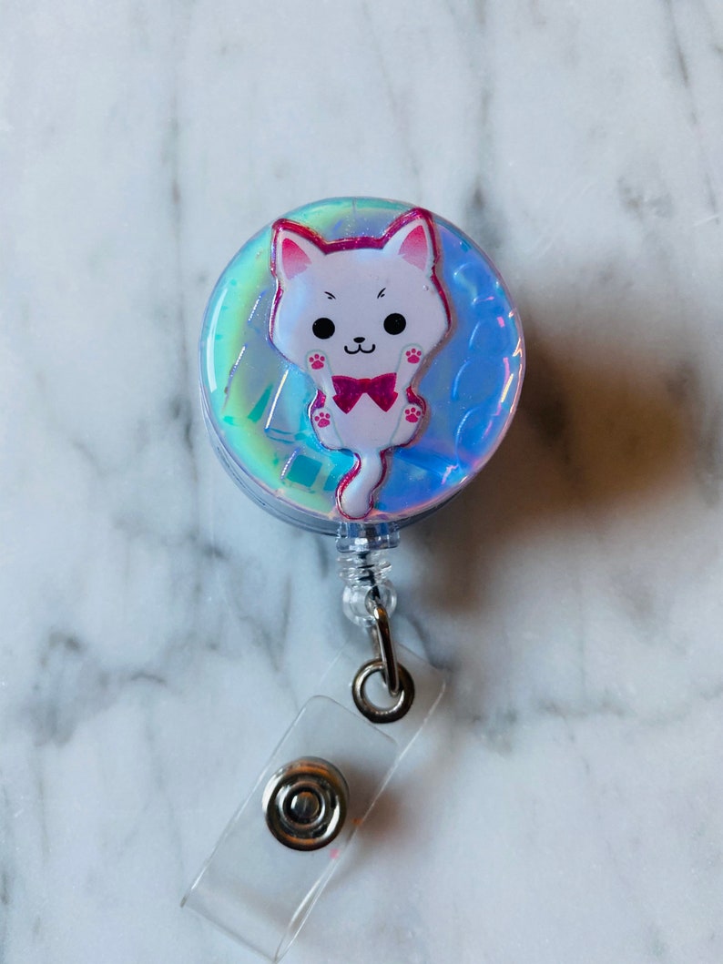 Kawaii Kitty ID Badge Reel/Cute Kitty ID Badge/Cosmic Kitty | Etsy