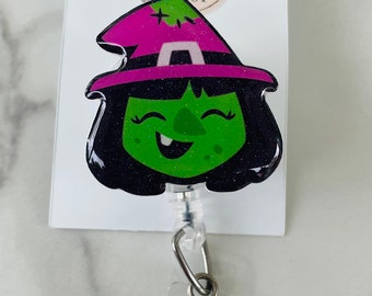 Witch ID Badge Reel.  Halloween Witch ID Reel