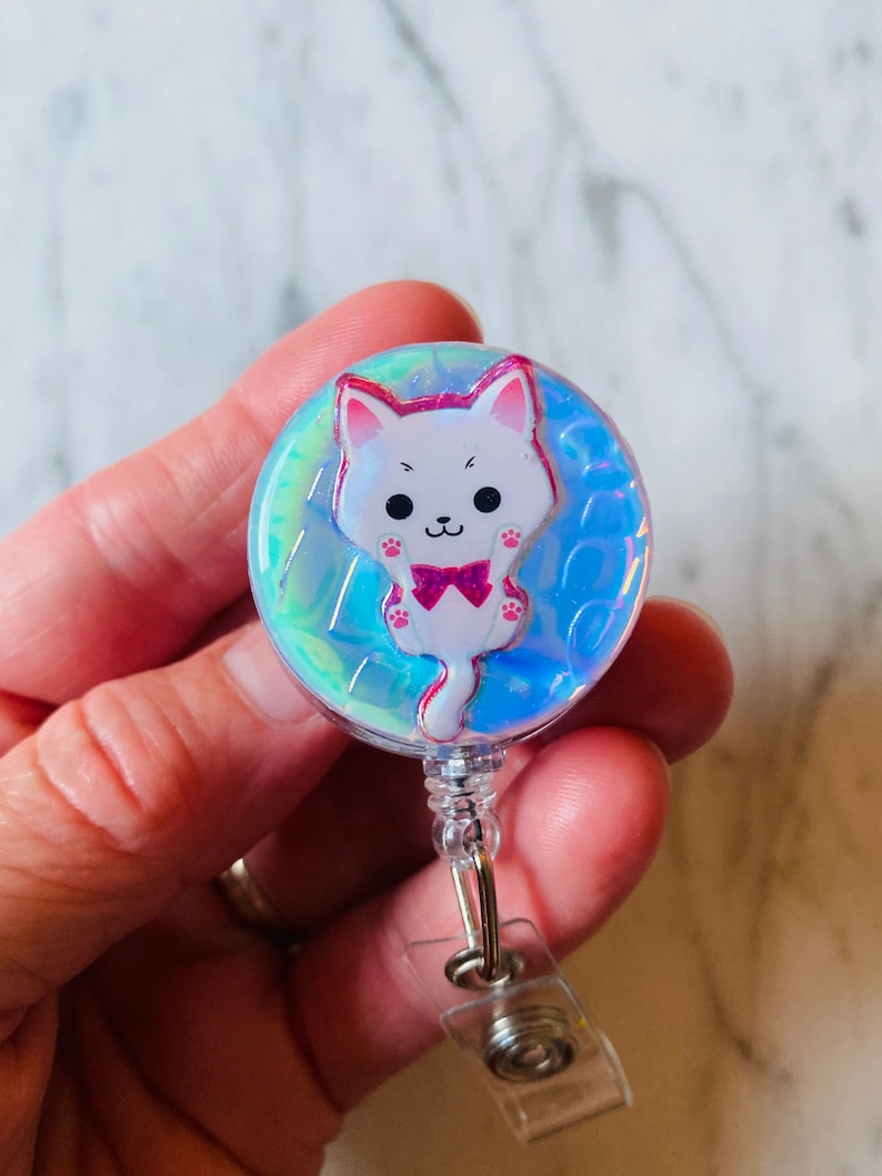 Kawaii Kitty ID Badge Reel/Cute Kitty ID Badge/Cosmic Kitty | Etsy