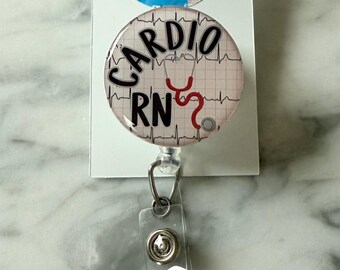 Cardiology RN ID Badge Reel: Medical Retractable Badge