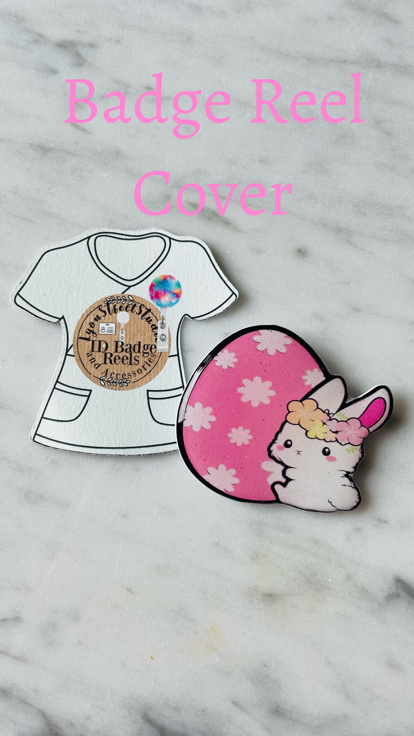 Easter Bunny ID Reel. Bunny Badge Reel. Kawaii Bunny Retractable ID Reel.