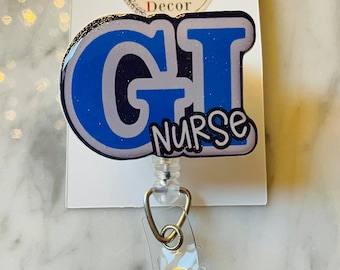 Glitter GI Nurse ID Badge Reel