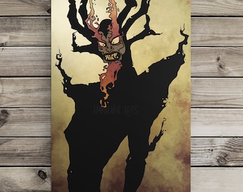 Shogun of Sorrow Artprint |Samurai evil villain |Folklore Illustration |Nostalgia Cartoon Fan Art Demon Poster