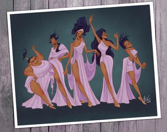 GREEK MUSES Character Art Print | Hercules Mythology Wall Decor