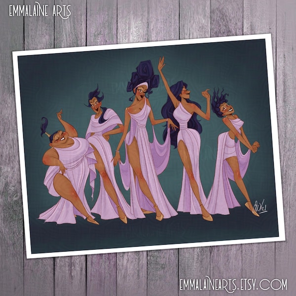 GREEK MUSES Character Art Print | Hercules Mythology Wall Decor