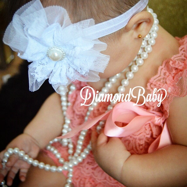 READY to SHIP-Pearl necklace-pearl necklace photo prop - baby photo prop - pearl string beads - string pearl necklace - white pearl necklace