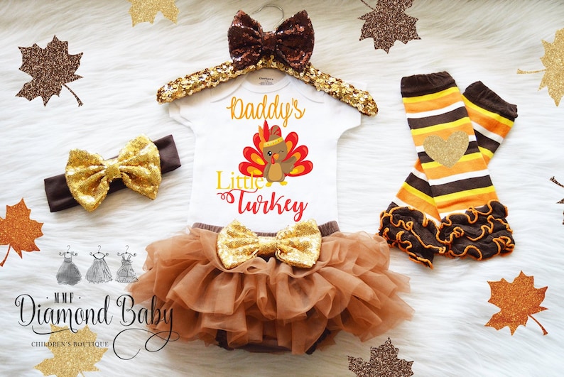 Pumpkin Outfit Thanksgiving Outfit Fall Outfit-First Holiday Outfit FREE SHIPPING-Daddy/'s Little Turkey OutFit Little Pumpkin Outfit