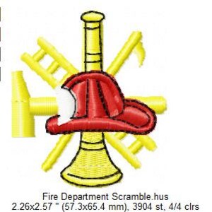 INSTANT DOWNLOAD: Fire Department Center Scramble Embroidery Files