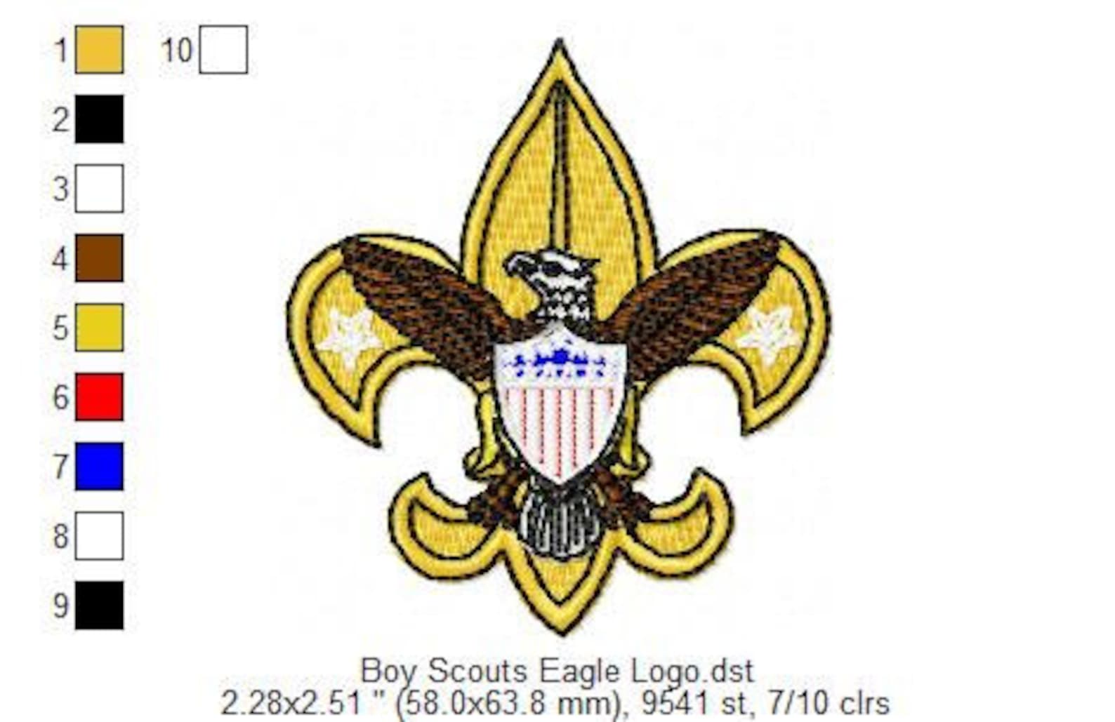 INSTANT DOWNLOAD Boy Scouts Eagle Logo Embroidery Files Etsy