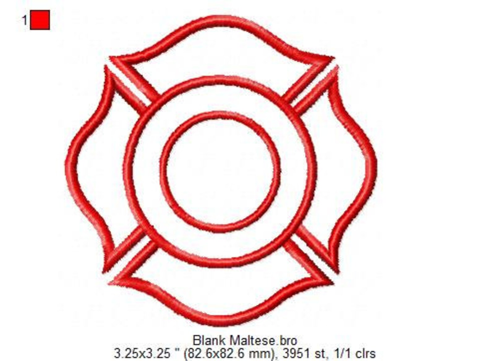 INSTANT DOWNLOAD: Fire Department BLANK Maltese Cross Embroidery Files ...