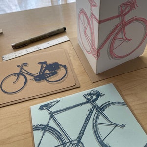 VENDITA! Set di cartoline tipografiche / Pacchetto varietà bicicletta / Set di 3