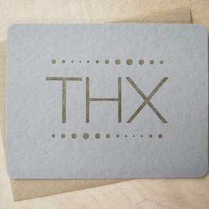 セール！レタープレス ノートカード セット | 「THX」 | 3 個パック