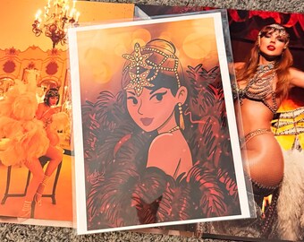 Konsttryck inspirerat av showgirl-eran – digital nedladdning 8,5x11
