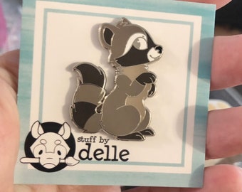 Chibi Paw Up Raccoon Hard Enamel Pin