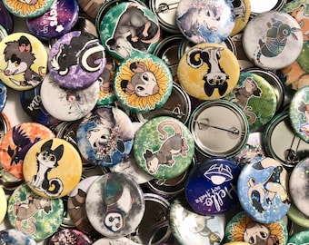 Mystery Blind Bag Pin-back Button | cute animals can badge