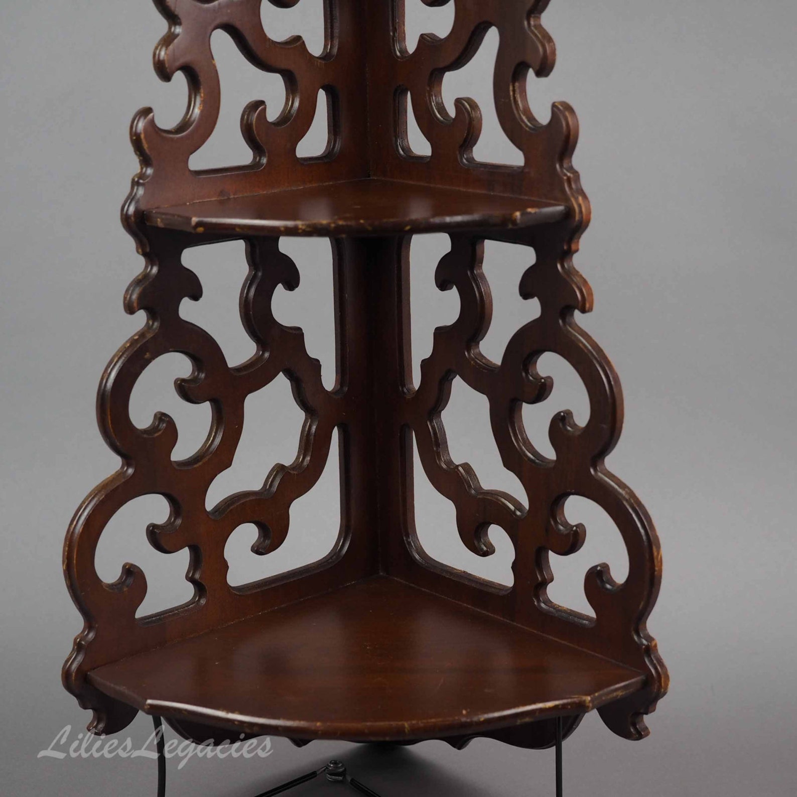 Victorian Corner Shelf Antique Wooden Hanging 3 Tier Wall Etsy