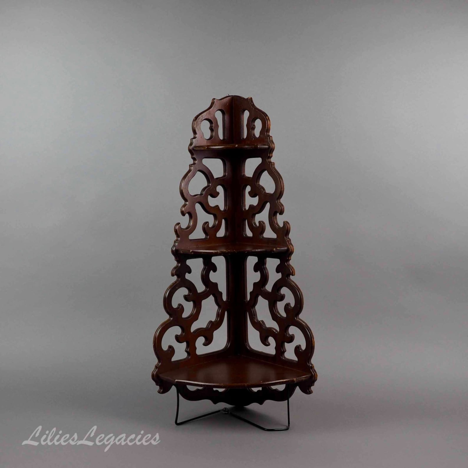 Victorian Corner Shelf Antique Wooden Hanging 3 Tier Wall Etsy
