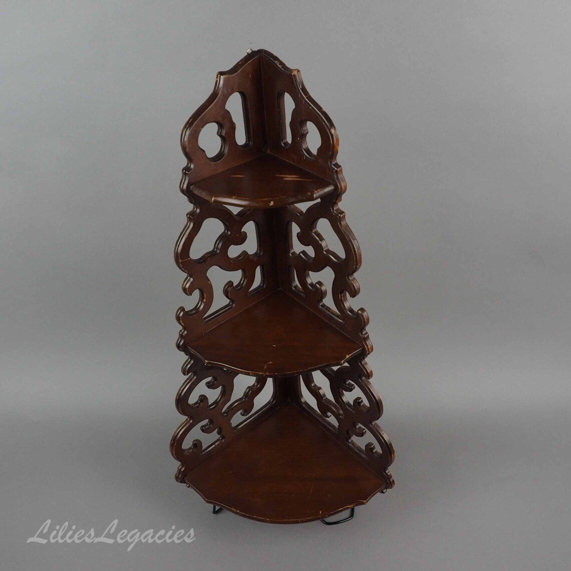 Victorian Corner Shelf Antique Wooden Hanging 3 Tier Wall Etsy