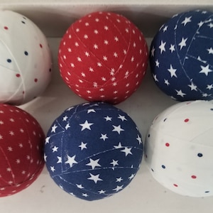 Patriotic 4th of July Bowl Filler Rag Fabric Wrapped 2.3" Balls