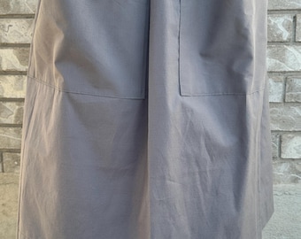 Pioneer, trek, theatre, plays, colonial, prairie, historical events, reenactments. White/grey floral skirt with dark grey apron set.