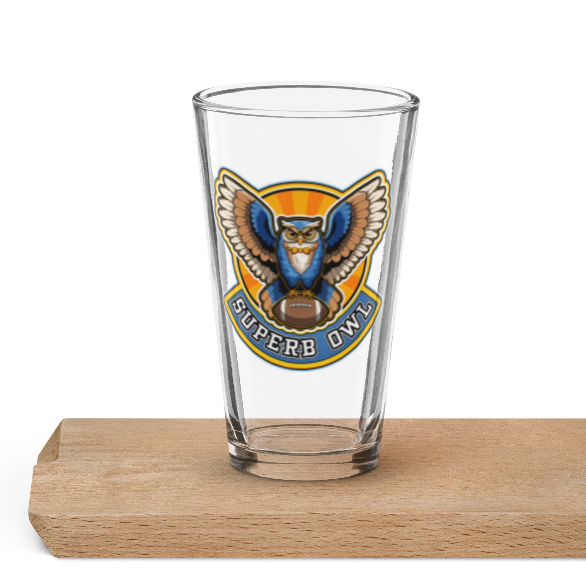 Superb Owl Pint Glass - Super Bowl NFL Football Team Game Day Fan Gear