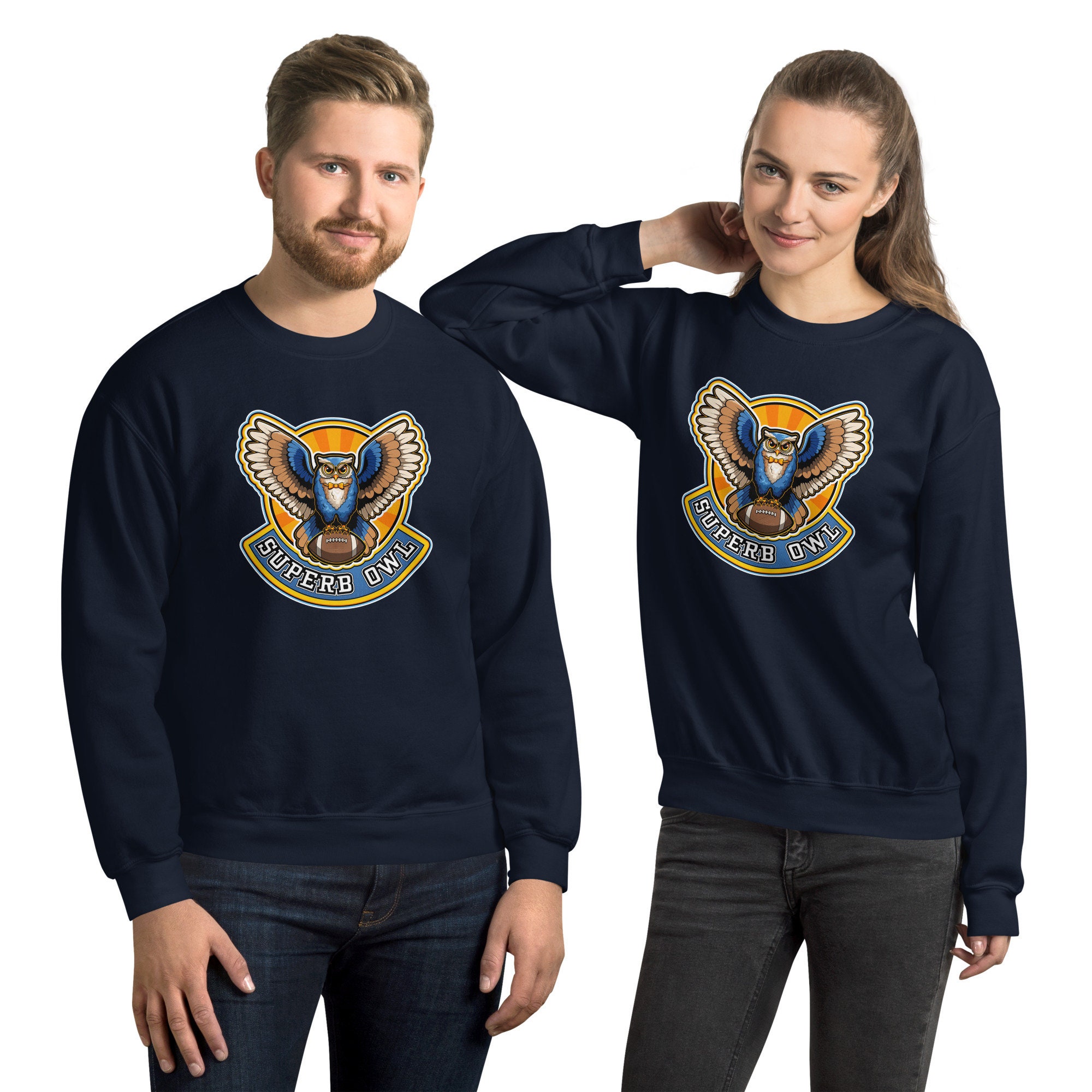 Superb Owl Long-Sleeve Sweatshirt - Super Bowl NFL Football Team Game Day Fan Gear - Real Human Art!
