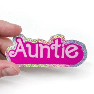 Pink Sparkly Auntie Sticker Aunt Pregnancy Announcement Gift from niece Gift for friend