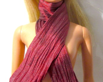 Red Crinkle Scarf Vintage Barbie Doll Accessory 1990s