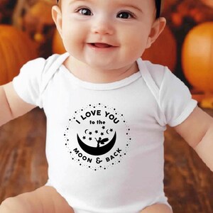 Love You to the Moon & Back Spiritual Bodysuit || Witchy Mama, Moon Child, Indigo Kid Bodysuit, Coven Baby Shower Gift, Celestial Baby Shirt